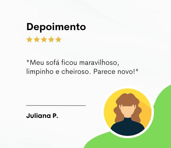 Depoimentos de clientes após terem feito a limpeza do estofado.