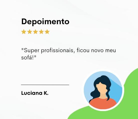 Depoimentos de clientes após terem feito a limpeza do estofado.